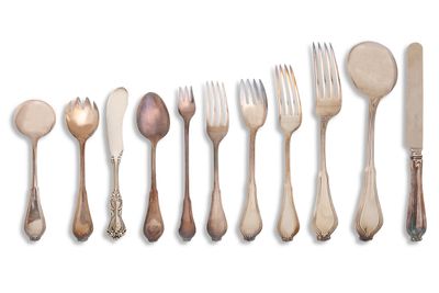 TIFFANY & Co. Partie de ménagère en métal argenté à modèle c…