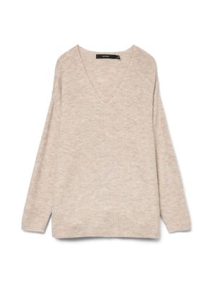 Pull en cachemire à col en V - beige clair - femme | H&M