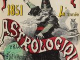 un vieux livre sur lequel figure l'image d'une sorcière tenant une pancarte