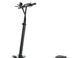 an image of a black electric scooter on a white background