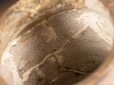 a close up view of the inside of a vase