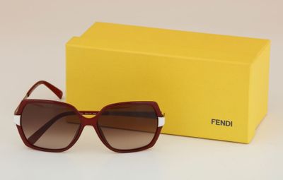 a pair of sunglasses sitting on top of a yellow box