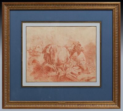 an image of a drawing of two men in a field