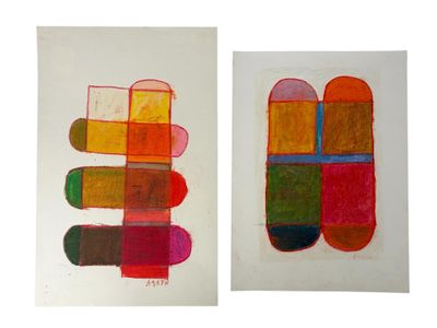 deux œuvres d'art présentant des couleurs et des formes différentes