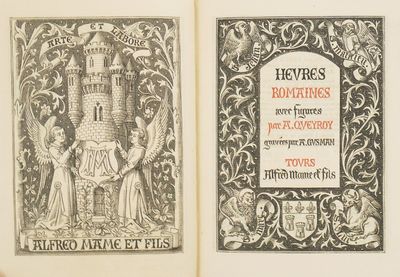 deux pages d'un vieux livre sur lesquelles figure l'image d'un château