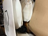 a box full of plates and bowls sitting on a table