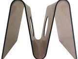 two pieces of cardboard are folded into the shape of a letter m