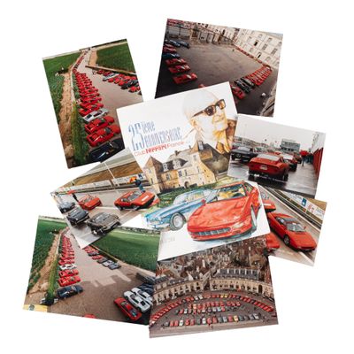 many different pictures of cars parked in a parking lot