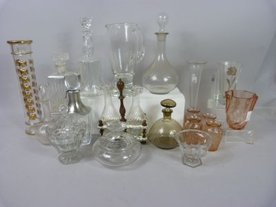 a lot of glass items that are on a table