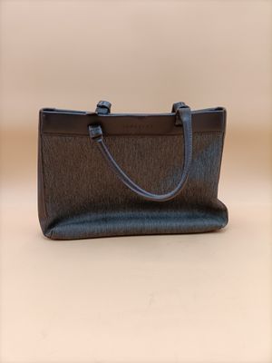 LAMARTE. Sac à main en toile et cuir.