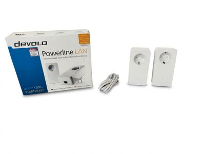 a white box with two powerline adapts and a charger