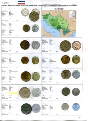 YOUGOSLAVIE. Lot de 74 monnaies différentes (XXe siècle).