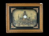 la photo d'une photo représentant une horloge dans un cadre