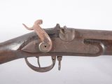 an old gun with a wooden handle on a white background