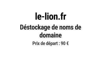 Nom de domaine le-lion.fr. Catégorie: Marketing et publicité…