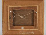 an old picture of a wooden frame with a string in it