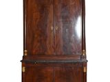 an image of a wooden cabinet with two doors and a shelf