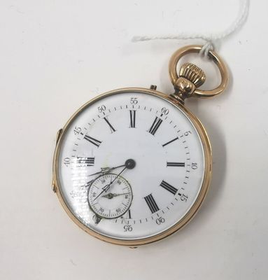 Montre de gousset or tête de cheval double Cuvette métal dor…