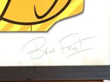 framed photograph of a yellow basketball ball with a black border
