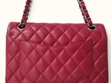 chanel red quilted lambskin shoulder bag