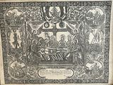an old black and white drawing of a group of people in a church