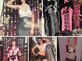 de nombreuses photos d'une femme en lingerie et en lingerie