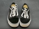 vans old skooler black and white sneakers with white laces