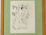 an image of a drawing of a woman in a white dress