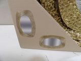 a picture of a card with gold foil on it