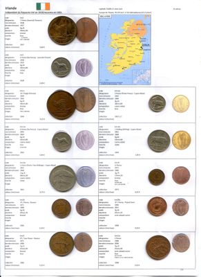 Irlande. Lot de 19 monnaies différentes (XXe siècle).