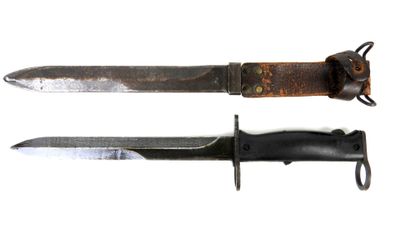 two different types of knives on a white background