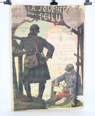 a picture of a poster of a soldier and a man