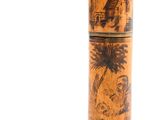 an image of a wooden tube with a picture of a palm tree on it