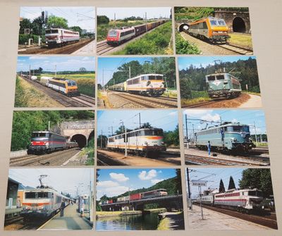 de nombreuses photos de trains sur les voies