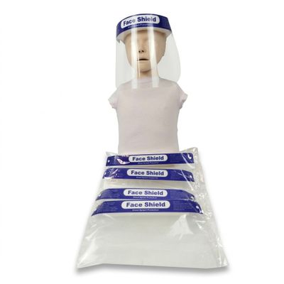 un gros plan sur un mannequin portant une visière de protection
