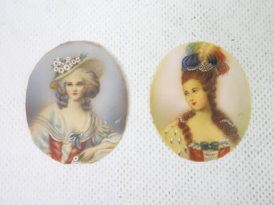 two pictures of a woman with a hat and a dress
