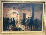 an image of a painting of a group of people in a building