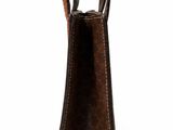 leather wine bottle carrier in brown and black