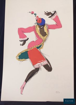 an image of a drawing of a woman in a colorful dress