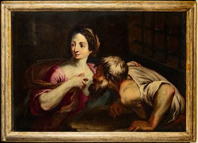 une image représentant un tableau où figurent une femme et un enfant