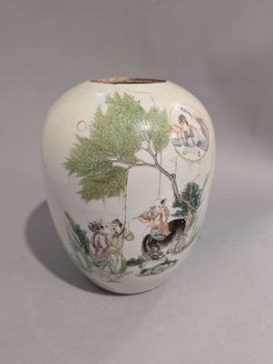 CHINE Pot à Gingembre en porcelaine à décor de scène animée … - Photo 1
