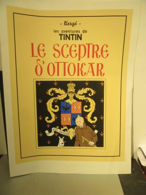 AFFICHE TINTIN LE SCEPTRE D'OTTOKAR - 80x60 cm (deux p…