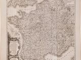 an old map of france with the borders of the regions