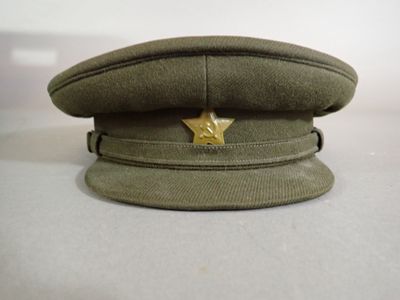 a hat with a star on it sitting on a table