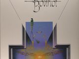 a picture of a cd cover with a picture of a bird sitting on a cross