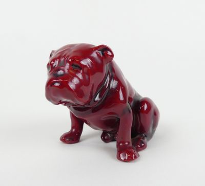 Céramique: -Bulldog- en faience ROYAL DOULTON glaçure rouge …