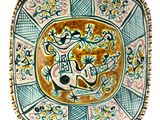 une photo d'une assiette décorative ornée d'un motif