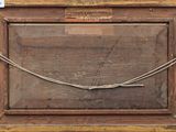 an image of a painting of a wooden frame with a rope on it