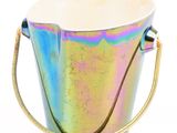 a bucket with a handle on a white background