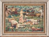 an image of a painting of a group of people in a field